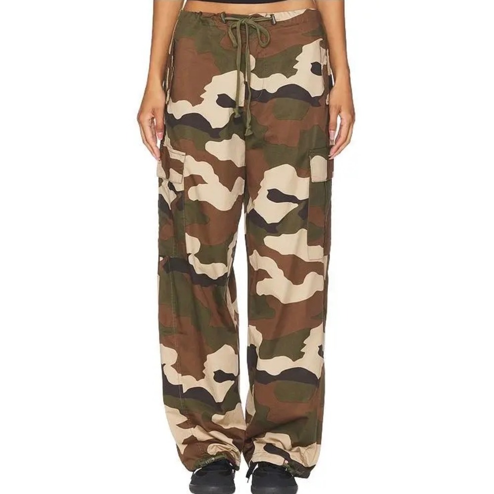 NWT Good American‎ Parachute Cargo Pants Fatigue Green Camo Size Large